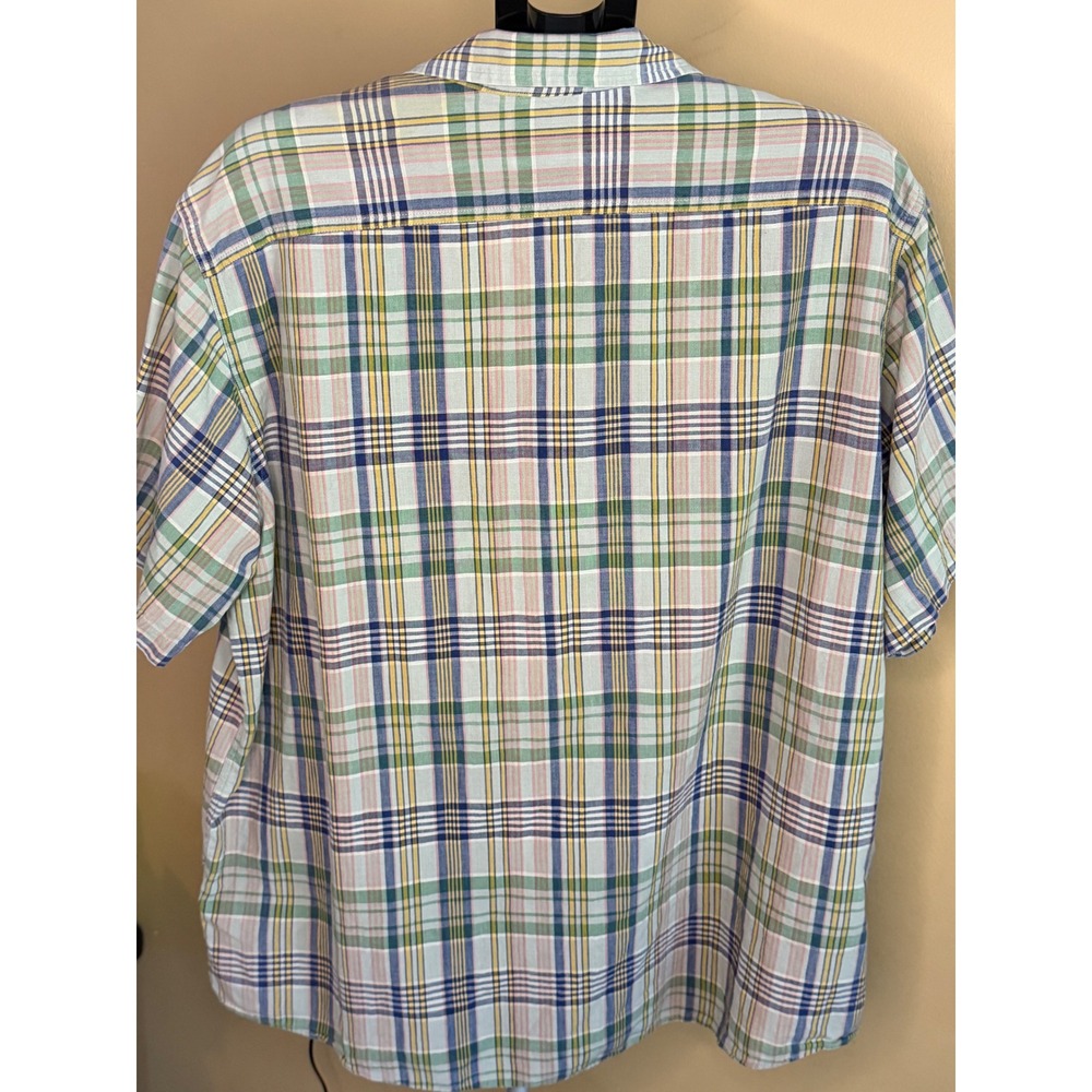 RLX Polo Sport‎ Mens XL Plaid Button Down Shirt Short Sleeve Cotton Multi-Color - Picture 4 of 7